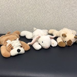 TY The Pillow Pals Collection- Bruiser, Clover and Siamese Cat.